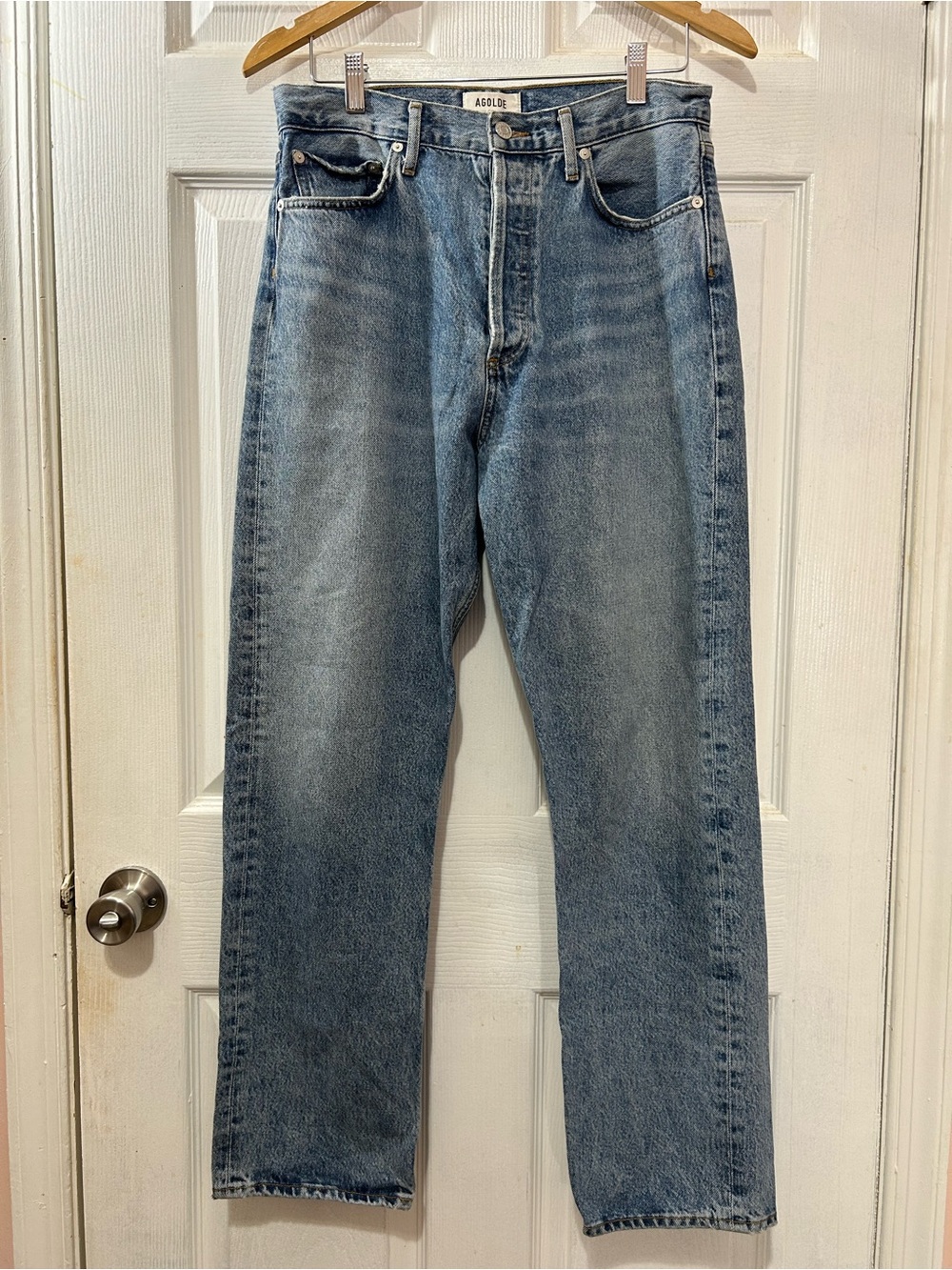 AGOLDE 90’s Straight Leg Jeans Size 28 Medium Wash Denim Button Fly
